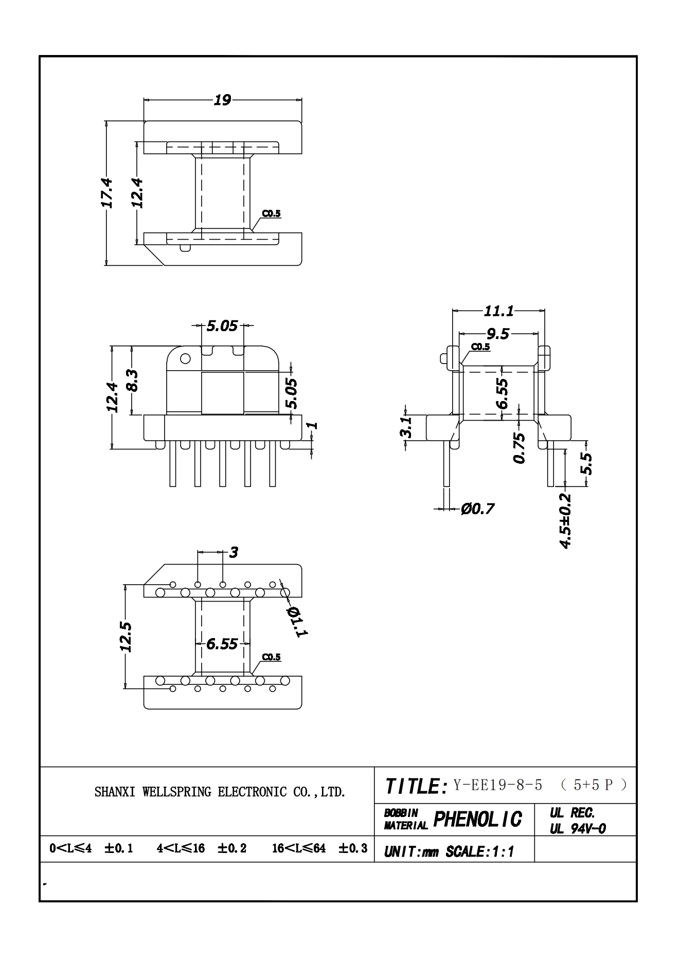 EE19-8-5 H 5+5 BOBBIN