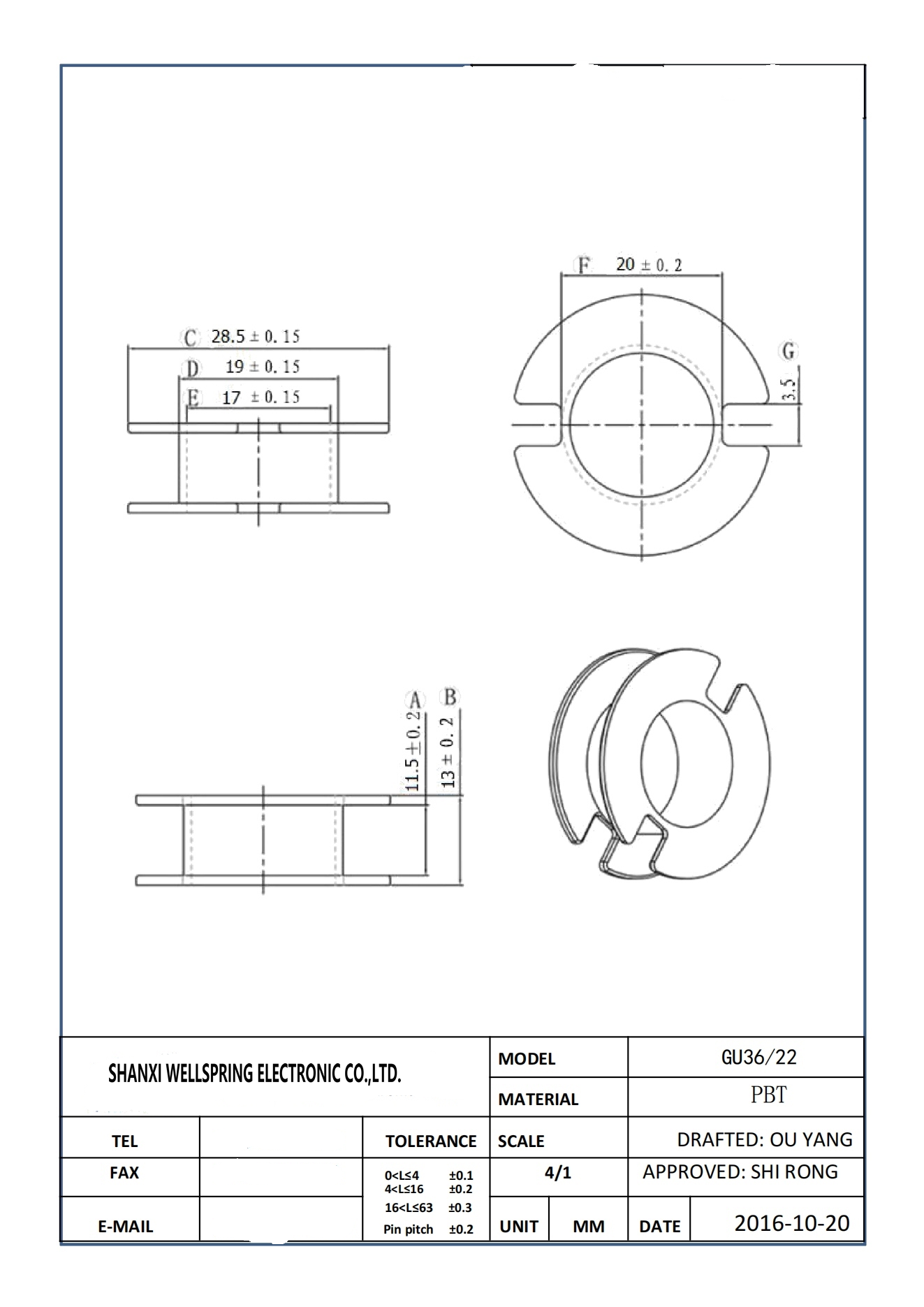 GU36 BOBBIN