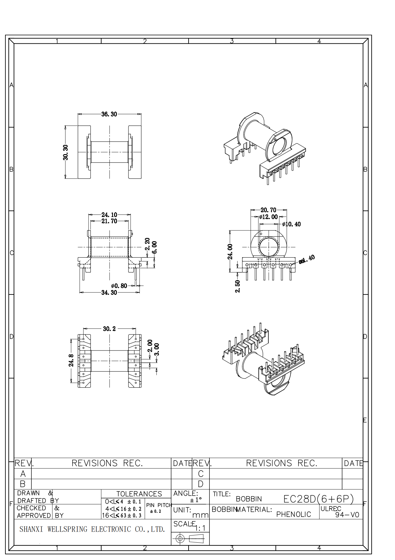 EC28 H 6+6 BOBBIN