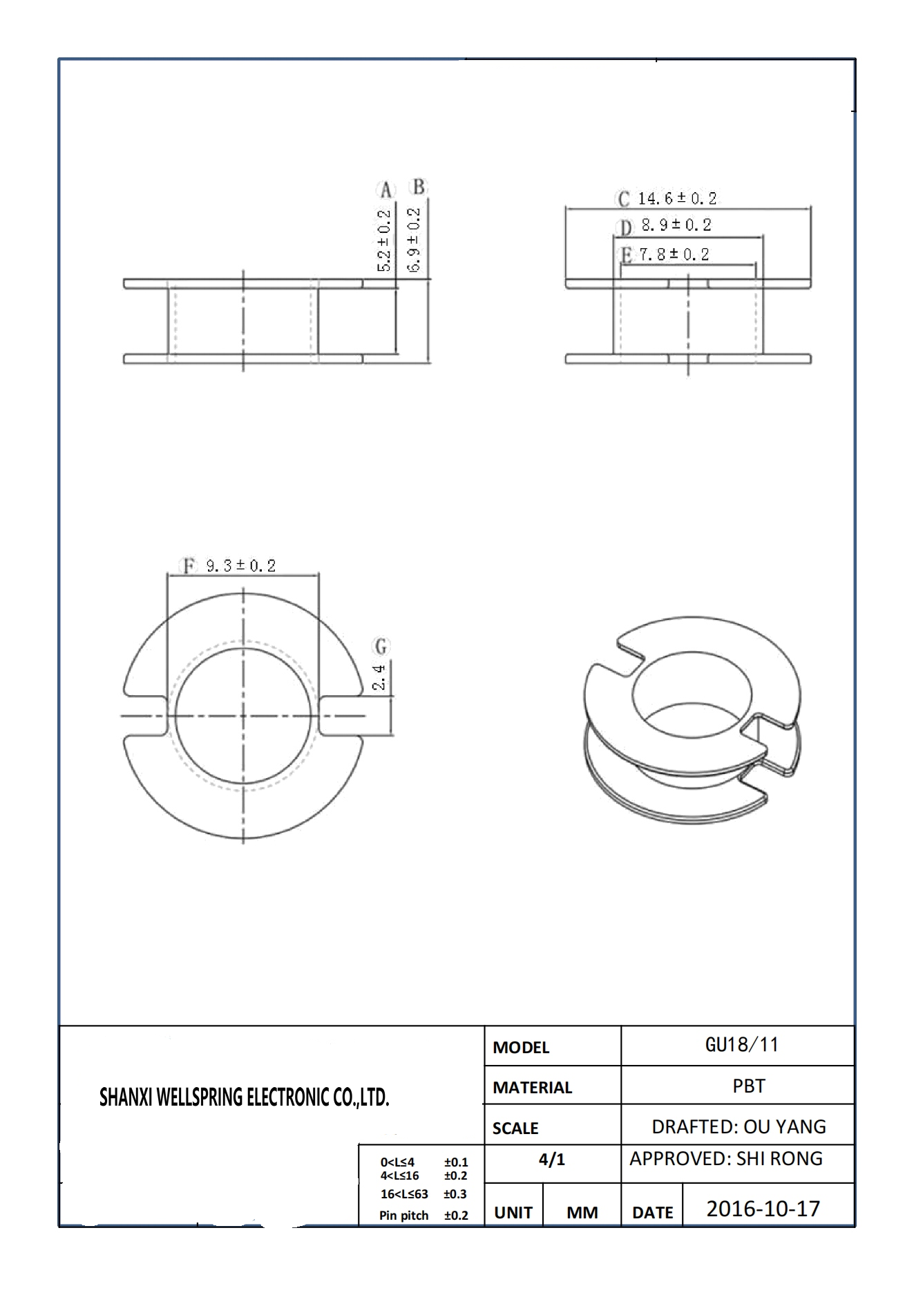 GU18 BOBBIN