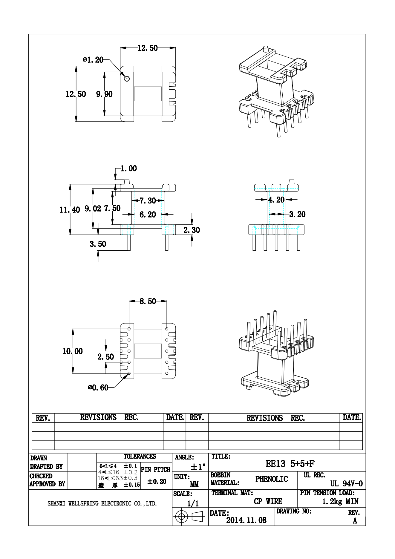 EE13 V 5+5 BOBBIN
