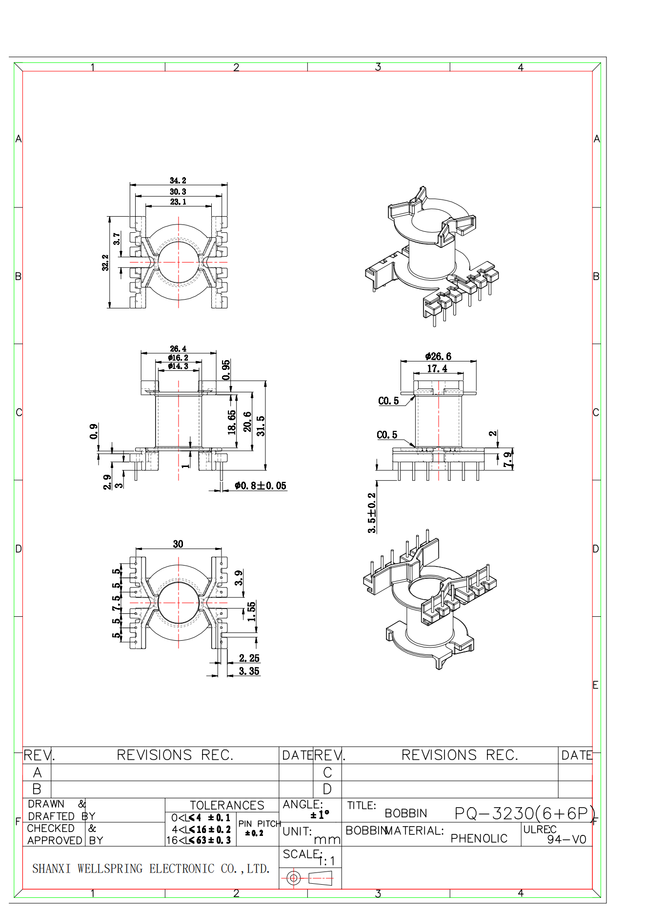 PQ3230 V 6+6 BOBBIN