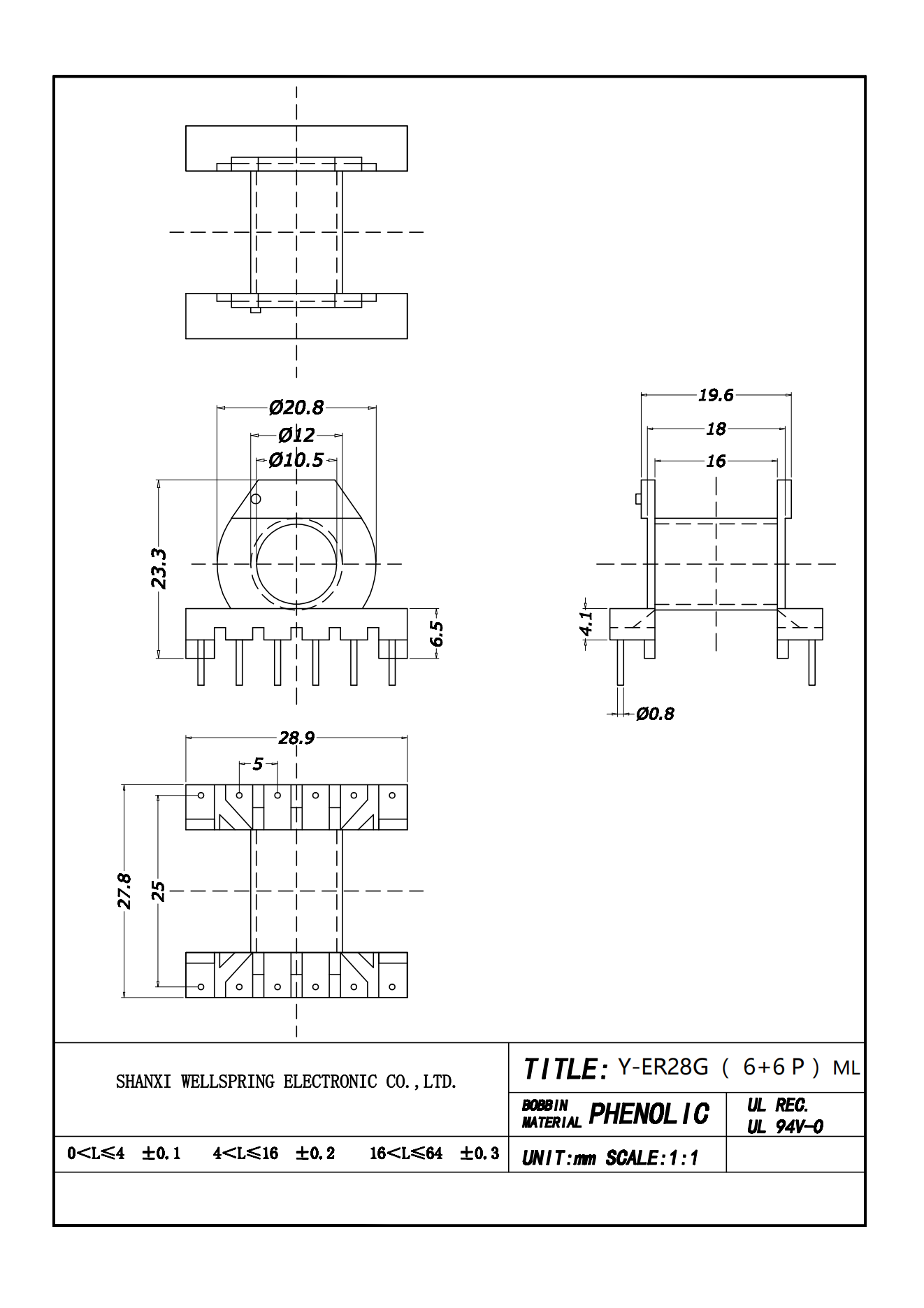 ER28 H 6+6 BOBBIN