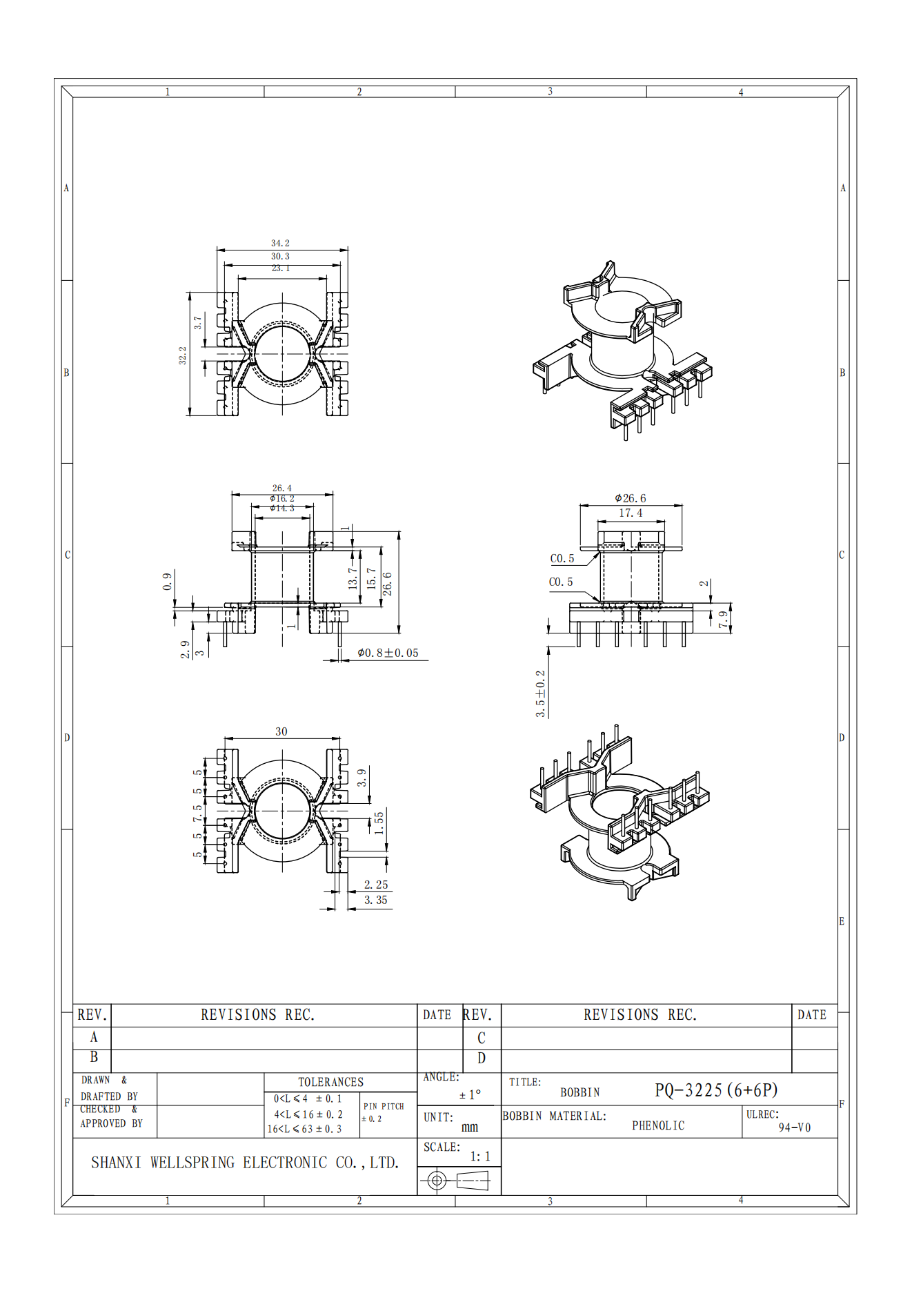 PQ3225 V 6+6 BOBBIN
