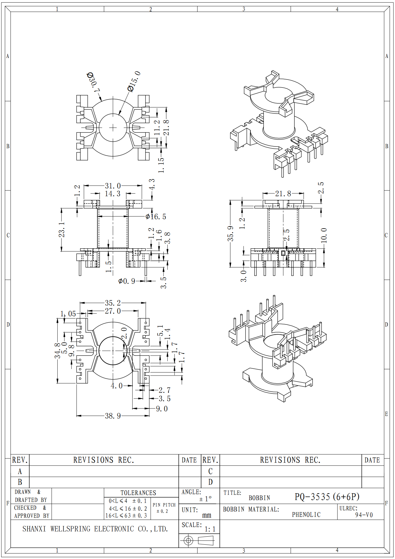 PQ3535 V 6+6 BOBBIN