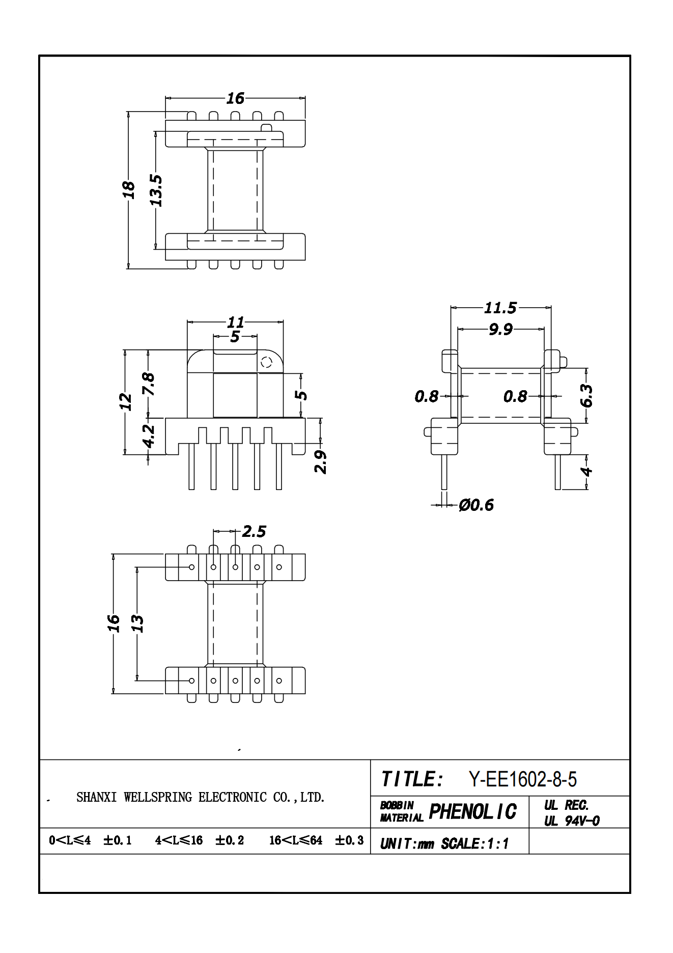 EE16 H 5+5 BOBBIN