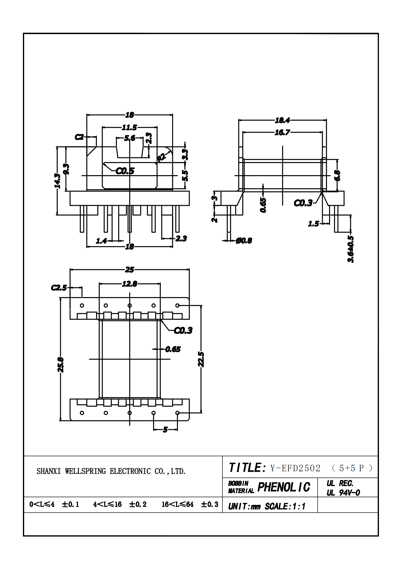 EFD25  5+5 BOBBIN